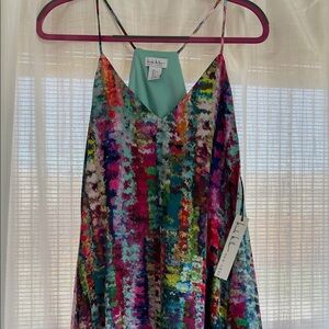 Nicole Miller Aqua and Multicolor Dress